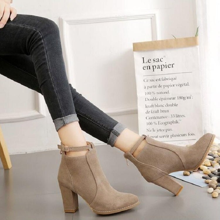 Women Shoes Suede Boots Pointed High Heels, Size:38(Camel) - Mega Discount Store LebanonLebanon