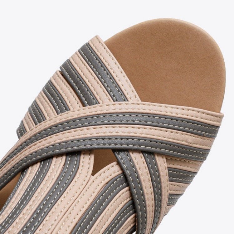 Women Summer Slope Heel Sandals Fashion Bohemian Style Fish Mouth Shoes, Size: 42(Apricot) - Mega Discount Store LebanonLebanon