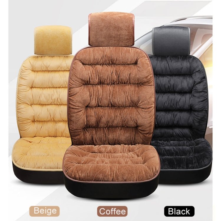 BEI WRH Car Thick Plush Seat Cushion Warmer Cover Winter Seat Mat (Black) - Mega Discount Store LebanonLebanon