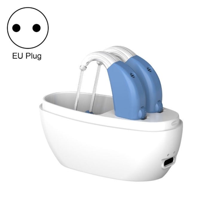 BEI WRH Elderly Use Can Charge Sound Amplifier Hearing Aid, Specification: EU Plug(Blue Double Machine+White Charging Bin) - Mega Discount Store LebanonLebanon