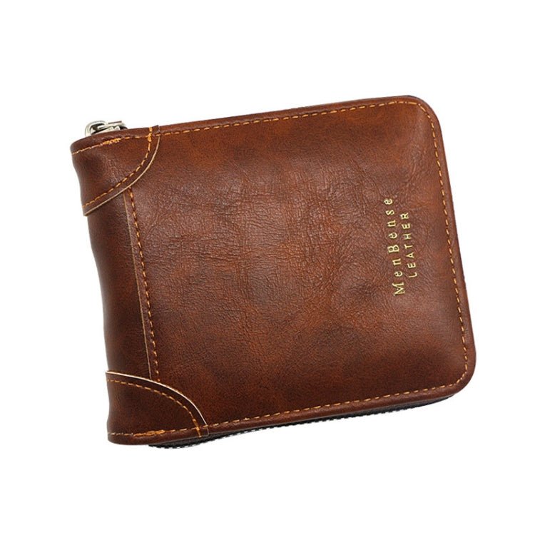 BEI WRH Menbense Casual Fashion Large Capacity Multi - Card Retro Zipper Wallet(Dark Brown) - Mega Discount Store LebanonLebanon