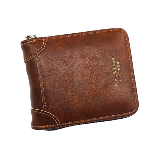BEI WRH Menbense Casual Fashion Large Capacity Multi - Card Retro Zipper Wallet(Dark Brown) - Mega Discount Store LebanonLebanon