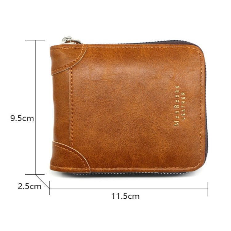 BEI WRH Menbense Casual Fashion Large Capacity Multi - Card Retro Zipper Wallet(Dark Brown) - Mega Discount Store LebanonLebanon