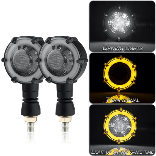 BEI WRH PCS PE - ZSD - 174 Motorcycle Flashing Rotation Mode LED Two - color Modified Round Turn Signal Light(Yellow + White Light) - Mega Discount Store LebanonLebanon