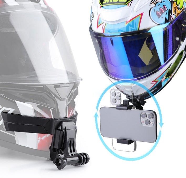 BEI WRH RUIGPRO Action Camera Phone Helmet Mount Kit with J - Hook Buckle & Rotation Phone Clamp & Adapter(Black) - Mega Discount Store LebanonLebanon